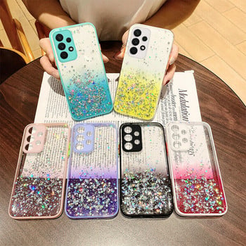 Θήκη πλαισίου Glitter Stars Sequins για Samsung A52 A72 A32 A42 A51 A71 A21S A50 A70 S21 Ultra S20 FE Plus Bling τηλέφωνο