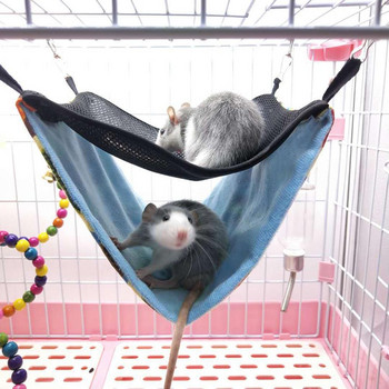 Μικρή αιώρα με γάντζο κατοικίδιων ζώων Nest Hamster Διπλής στρώσης αναπνέον διχτυωτό κρεμαστό κρεβάτι Άνεση δροσερό κρεβάτι τρωκτικό σκίουρος σπίτι Κλουβί