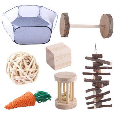 Jucării de mestecat pentru hamsteri Chinchilla durabile din lemn Jucării de mestecat Accesorii cu pix de joc Jucării de mestecat pentru hamster porcușor de Guineea