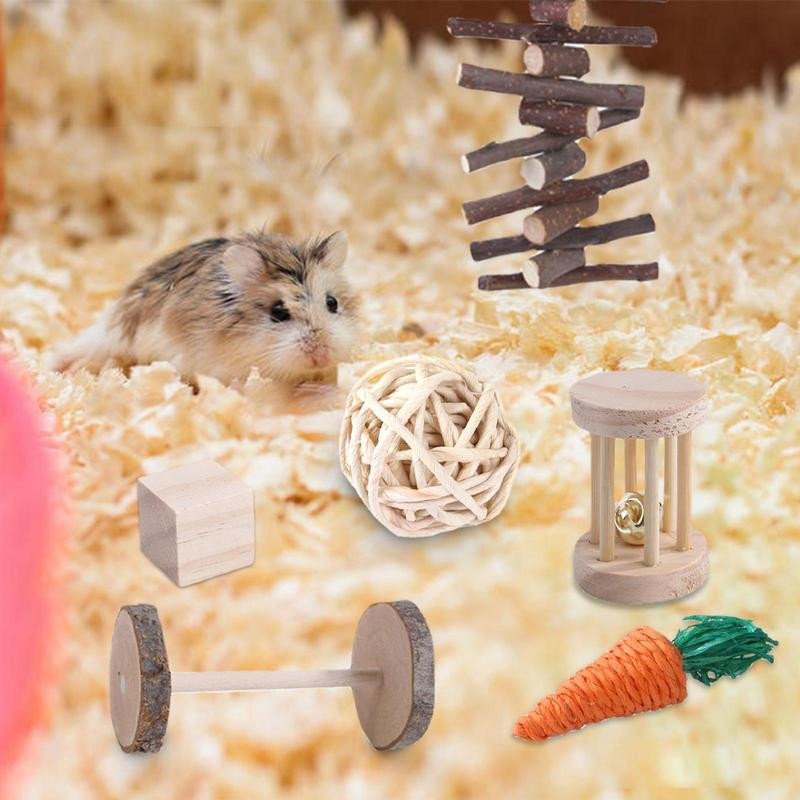 Jucării de mestecat pentru hamsteri Chinchilla durabile din lemn Jucării de mestecat Accesorii cu pix de joc Jucării de mestecat pentru hamster porcușor de Guineea