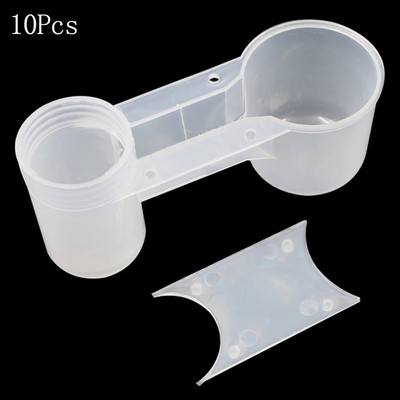 10 τμχ Φορητό πλαστικό διαφανές ποτήρι ποτήρι Aviary Cage Bottle Bird Feeder Poultry Pigeon Feeder Watererer Accessories