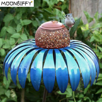 Coneflower Bird Feeder Outside Garden Art Metal Birdfeeder with Stand Promotion Dropshipping