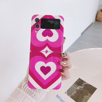 Луксозен корейски сладък калъф за телефон с висулка с градуална любовна камбана за Samsung Galaxy Z Flip 3 4 5G Z Flip3 Zflip3 Flip4 Zflip4 Cover