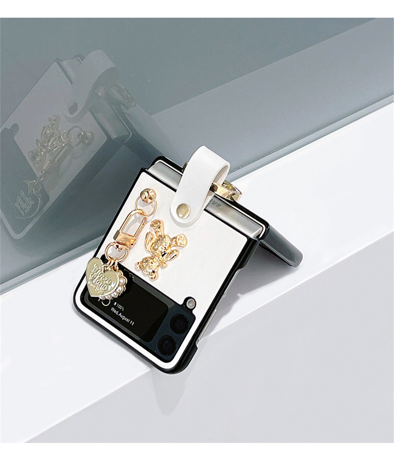 Luksuslik Korea armas 3D Bear Glitter Ring Love ripatsümbris Samsung Galaxy Z Flip 3 5G Z Flip3 Flip4 Zflip3 Zflip4 tagakaas