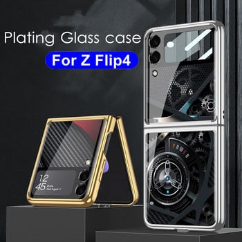 Για Samsung Galaxy Z Flip 4 3 κάλυμμα θήκης Flip4 5G Palting Tempered Glass Σκληρό πλήρες κάλυμμα προστασίας κάμερας για Z Flip3