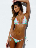 Set de bikini cu imprimeu floral Miyouj Costum de baie triunghiular Costum de baie sexy pentru femei Bikini tanga Bandaj Imbracaminte de plaja Costum de baie 2023