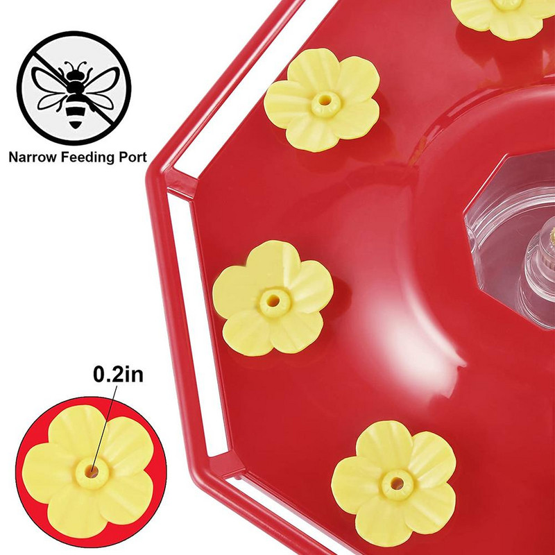 Nova viseća šesterokutna hranilica za kolibri s kukom Jedinstveni sustav punjenja Stanice za hranjenje Pojilica za kolibri Hranilica za ptice Vrt