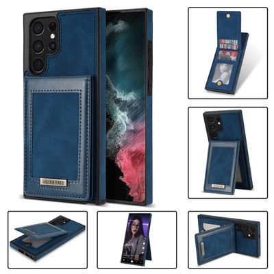 За Samsung Galaxy S22 Ultra S21 S20 FE Ultra Plus калъф Samsung Galaxy A53 A52S A12 5G калъф кожен портфейл слот за карта стойка капак