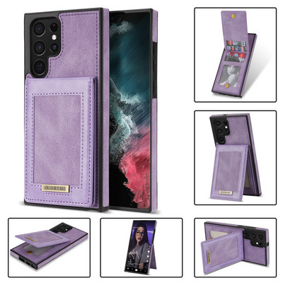 За Samsung Galaxy S22 Ultra S21 S20 FE Ultra Plus калъф Samsung Galaxy A53 A52S A12 5G калъф кожен портфейл слот за карта стойка капак