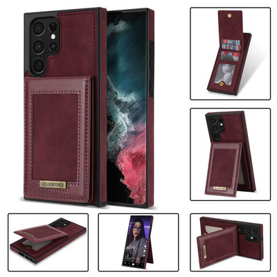 За Samsung Galaxy S22 Ultra S21 S20 FE Ultra Plus калъф Samsung Galaxy A53 A52S A12 5G калъф кожен портфейл слот за карта стойка капак