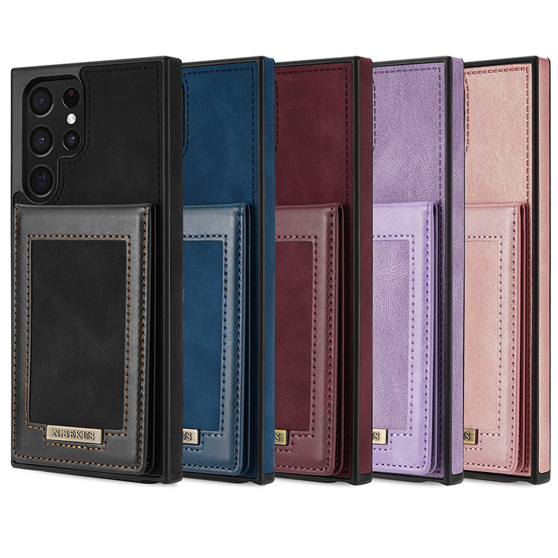 Samsung Galaxy S22 Ultra S21 S20 FE Ultra Plus ümbrise Samsung Galaxy A53 A52S A12 5G ümbrise nahast rahakoti kaardipesa aluse kate