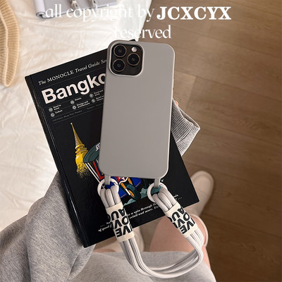 Μαλακή θήκη τηλεφώνου Crossbody Lanyard για iPhone 13 Mini 12 11 Pro Max 14 Pro XS XR X 8 7 Plus SE3 Korea Strap κάλυμμα σιλικόνης
