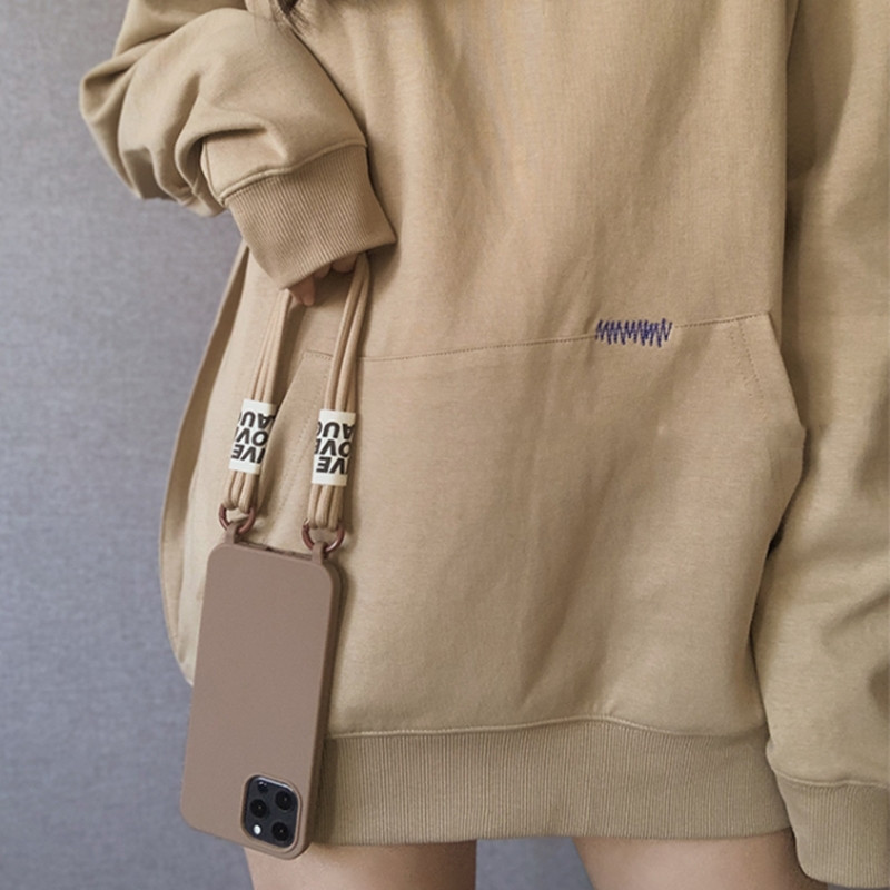 Μαλακή θήκη τηλεφώνου Crossbody Lanyard για iPhone 13 Mini 12 11 Pro Max 14 Pro XS XR X 8 7 Plus SE3 Korea Strap κάλυμμα σιλικόνης