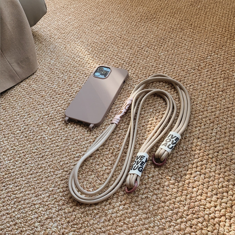 Μαλακή θήκη τηλεφώνου Crossbody Lanyard για iPhone 13 Mini 12 11 Pro Max 14 Pro XS XR X 8 7 Plus SE3 Korea Strap κάλυμμα σιλικόνης