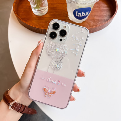 Θήκη 3D Floral για iPhone 14 13 12 11 Pro Max XS XR SE 8 Plus Κάλυμμα ανάγλυφο ανάγλυφο Butterfly Cute Clear Soft Phone Shell Fundas