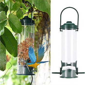 Bird Feeder Hanging Food Dispenser Parrot Food Box for Outdoor Balcony Anital Automatic Foot Feeding Container Προμήθειες πουλιών