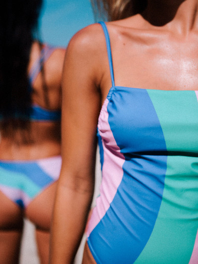 Miyouj-bañador con tirantes trenzados para mujer, traje de baño femenino de una pieza, elegante, ahuecado, con múltiples líneas, color azul, 2022