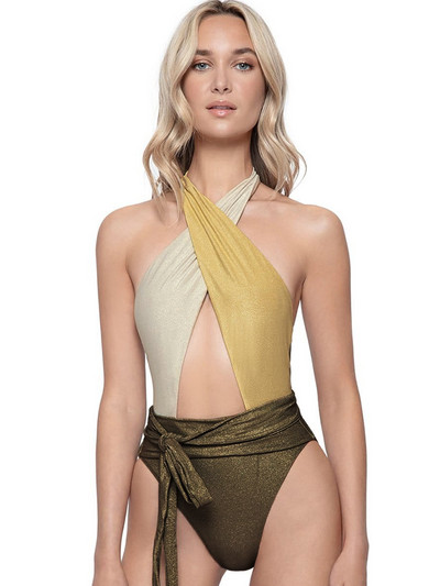 Miyouj-bañador con tirantes trenzados para mujer, traje de baño femenino de una pieza, elegante, ahuecado, con múltiples líneas, color azul, 2022