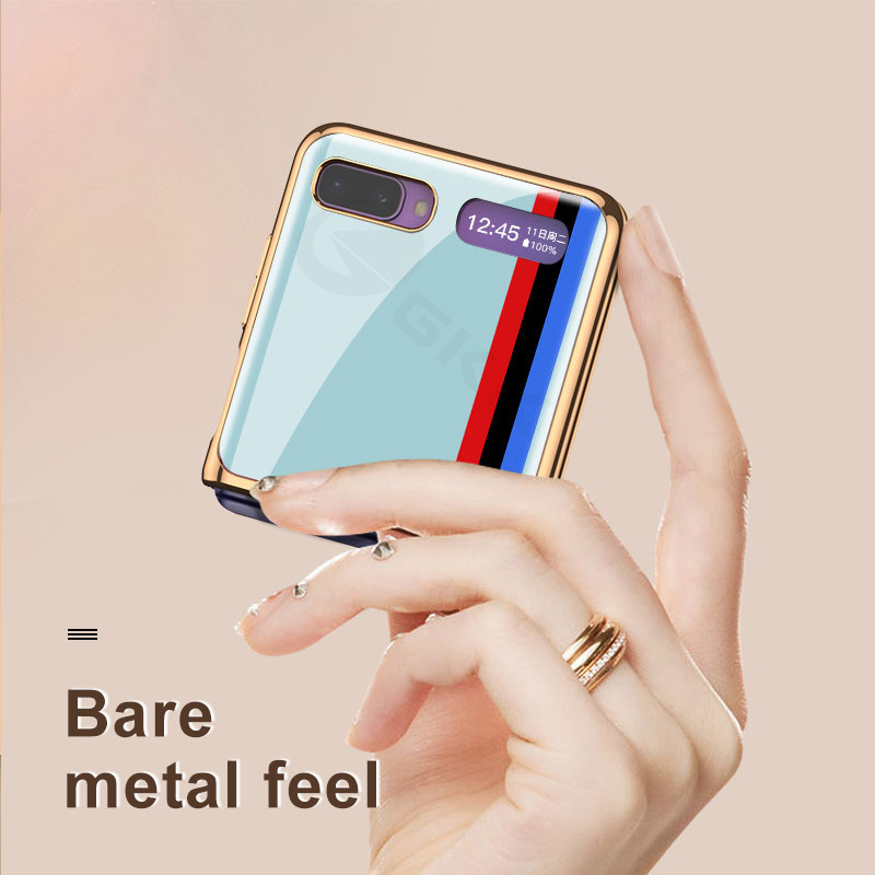 GKK Πολυτελής θήκη Edge για Samsung Galaxy Z Flip Fold 2 3 4 Κάλυμμα με μοτίβο από σκληρυμένο γυαλί Για Samsung Z Flip Fold 3 4 Coque