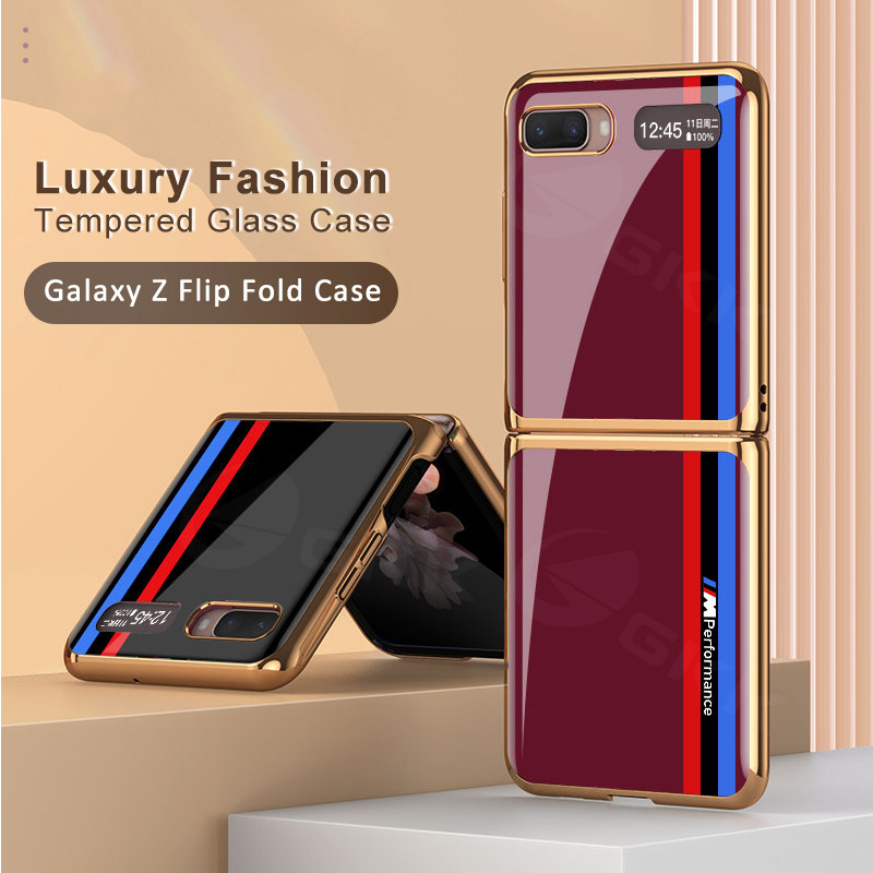 GKK Πολυτελής θήκη Edge για Samsung Galaxy Z Flip Fold 2 3 4 Κάλυμμα με μοτίβο από σκληρυμένο γυαλί Για Samsung Z Flip Fold 3 4 Coque