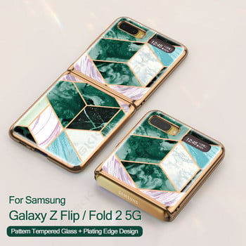 GKK калъф с шарка от закалено стъкло за Samsung Galaxy Z Flip 3 4 Луксозно покритие против детонация за калъф Samsung Z Fold 2 3 4 5G