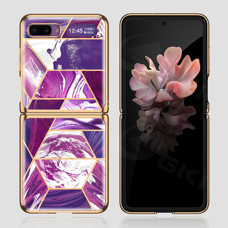GKK grūdinto stiklo raštų dėklas, skirtas Samsung Galaxy Z Flip 3 4 prabangiam dengimui atsparus dangtelis, skirtas Samsung Z Fold 2 3 4 5G dėklui