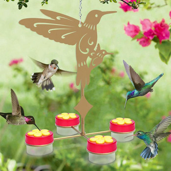 Υπαίθρια κρεμαστή τροφοδοσία κολιμπρί Σε σχήμα λουλουδιού Συσκευές τροφοδοσίας πουλιών Διακόσμηση αυλής κήπου