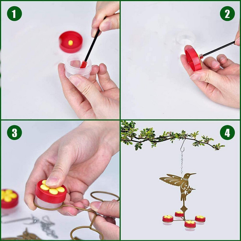 Υπαίθρια κρεμαστή τροφοδοσία κολιμπρί Σε σχήμα λουλουδιού Συσκευές τροφοδοσίας πουλιών Διακόσμηση αυλής κήπου