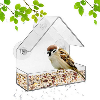 2022 Нови хранилки за птици Прозорец Прозрачен стъклен прозорец Гледане Храна за птици Хотелска маса Фъстъчено Висящо засмукване за домашни птици На открито