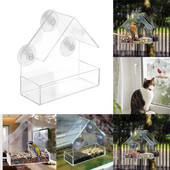 Bird Feeder Hotel Clear Glass Window Τραπέζι προβολής Suction House Bird Seed Feeder Κρεμαστός Τύπος φυστικιών Προσρόφηση