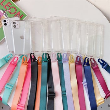 Θήκη τηλεφώνου Crossbody Shoulder Strap Lanyard για iPhone 14 11 13 Pro Max 12 Mini XR X XS 6 7 8 Plus Διαφανές αντικραδασμικό κάλυμμα