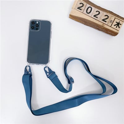 Θήκη τηλεφώνου Crossbody Shoulder Strap Lanyard για iPhone 14 11 13 Pro Max 12 Mini XR X XS 6 7 8 Plus Διαφανές αντικραδασμικό κάλυμμα