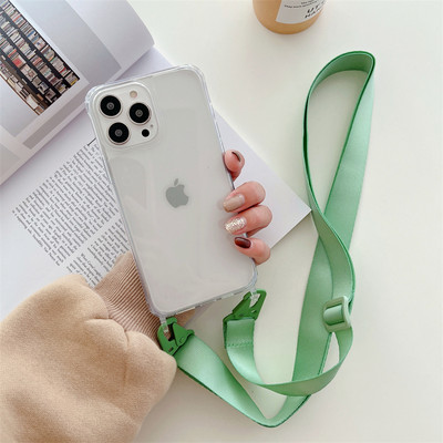 Θήκη τηλεφώνου Crossbody Shoulder Strap Lanyard για iPhone 14 11 13 Pro Max 12 Mini XR X XS 6 7 8 Plus Διαφανές αντικραδασμικό κάλυμμα