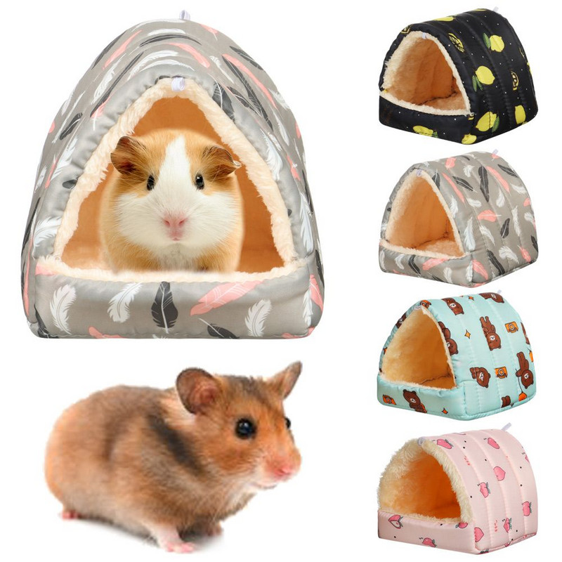 4Color S/M/L Aranyos kisállat alvóágy Hörcsögház Mini Kisállat Nyúl Mókus Téli Meleg fészek Kényelmes tengerimalac fészek