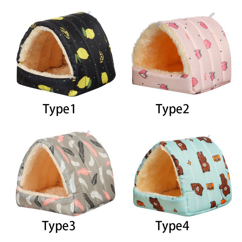 4Color S/M/L Aranyos kisállat alvóágy Hörcsögház Mini Kisállat Nyúl Mókus Téli Meleg fészek Kényelmes tengerimalac fészek