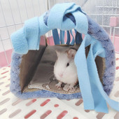 Multifunkčný tunelový hniezdo s strapcami pre malé zvieratá, úkryt pre škrečka, morča, králika