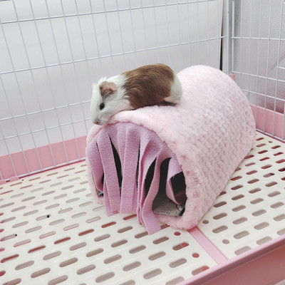 Multifunkčný tunelový hniezdo s strapcami pre malé zvieratá, úkryt pre škrečka, morča, králika