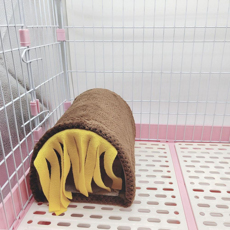 Multifunkčný tunelový hniezdo s strapcami pre malé zvieratá, úkryt pre škrečka, morča, králika