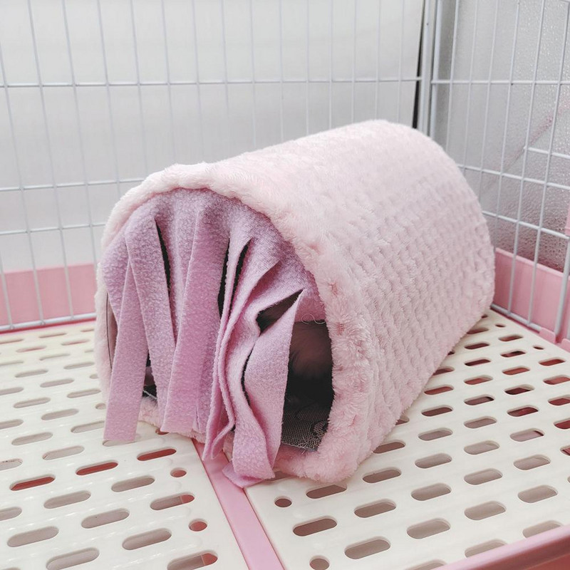 Multifunkčný tunelový hniezdo s strapcami pre malé zvieratá, úkryt pre škrečka, morča, králika