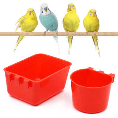 2 τεμ. Bird Feeder Bird Cage Parrot Plastic Dringking Bowls Water Drinker for Pigeon Quail Chicken Duck Bowls and Drinkers