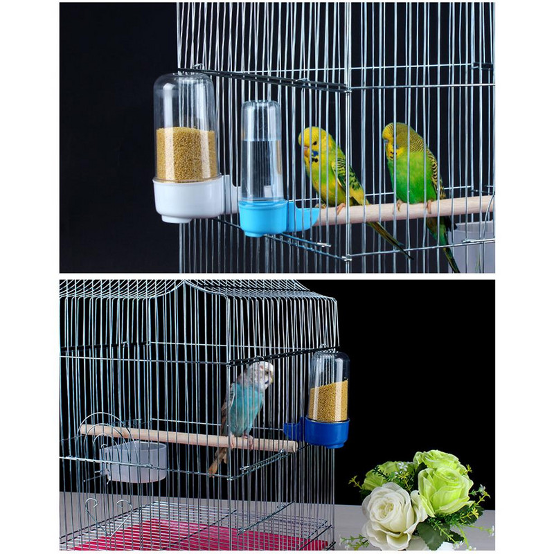 Hrănitoare pentru păsări de 200 ml, dozator de apă rezistent la scurgeri, boluri de hrănire automată, accesorii pentru cuști