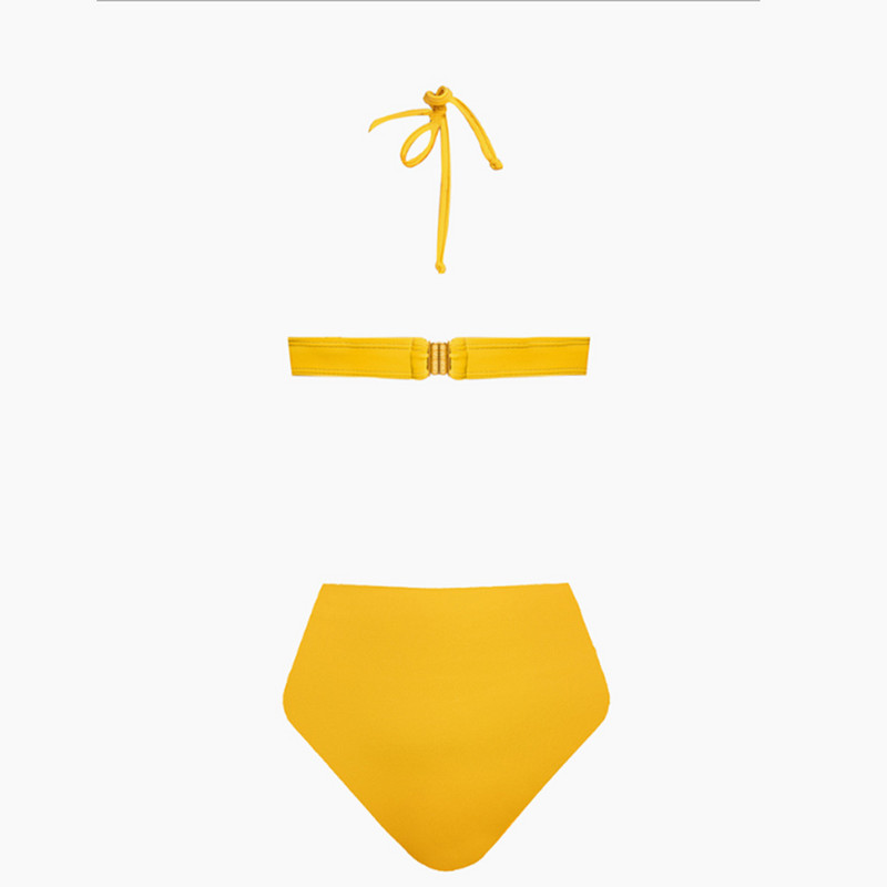 Divatos, egyszínű kötőfék, kivágott bikini, egyrészes, hát nélküli szexi, vékony fürdőruha, elegáns, pántos strandruha, fekvőruha, 2022
