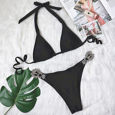 Novi seksi bikini s halterima Crystal Diamond 2020. Ženski kupaći kostim Ženski kupaći kostim Dvodijelni komplet bikinija Kupaći kostim za kupanje sa dijamantima