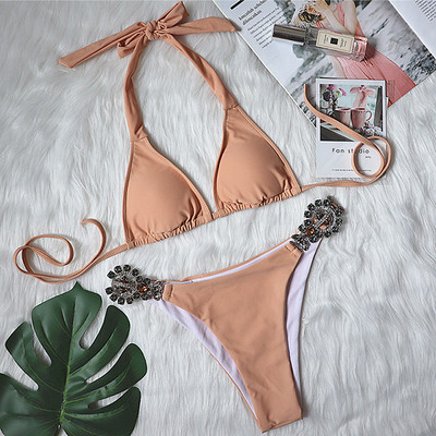 Novi seksi bikini s halterima Crystal Diamond 2020. Ženski kupaći kostim Ženski kupaći kostim Dvodijelni komplet bikinija Kupaći kostim za kupanje sa dijamantima