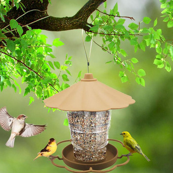 Bird Feeder Mini Hanging Hummingbird Food Container Πτυσσόμενο Ευρεία Εφαρμογή Πλαστικό Ορατό για Κήπο