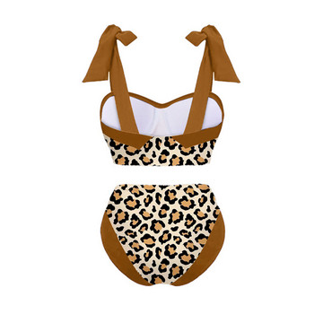 Fashion Leopard Colorblock Σετ μαγιό Μονό κομμάτι Micro Monokini Σέξι γυναίκες με κάλυψη Summer Beach Solid Push Up