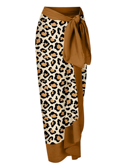 Divatos Leopard Colorblock mintás fürdőruha szett, egyrészes, mikro monokini szexi női fedővel Nyári strand, tömör push up