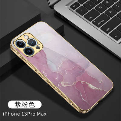 Husă GKK pentru iPhone 12 13 Pro Max, din sticlă securizată de lux, placare anti-detonare, margine sculptată, dur pentru iPhone 12 13 Pro Max.