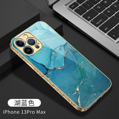 Husă GKK pentru iPhone 12 13 Pro Max, din sticlă securizată de lux, placare anti-detonare, margine sculptată, dur pentru iPhone 12 13 Pro Max.