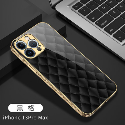 Husă GKK pentru iPhone 12 13 Pro Max, din sticlă securizată de lux, placare anti-detonare, margine sculptată, dur pentru iPhone 12 13 Pro Max.